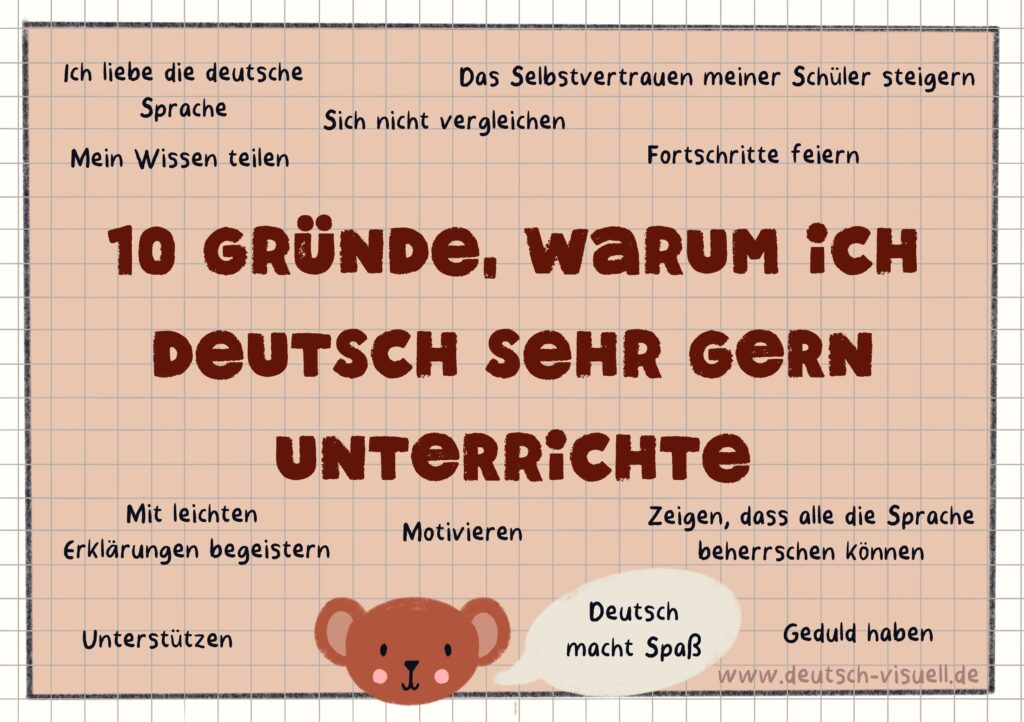 Übersicht: 10 Gründe, warum ich Deutsch gern unterrichte