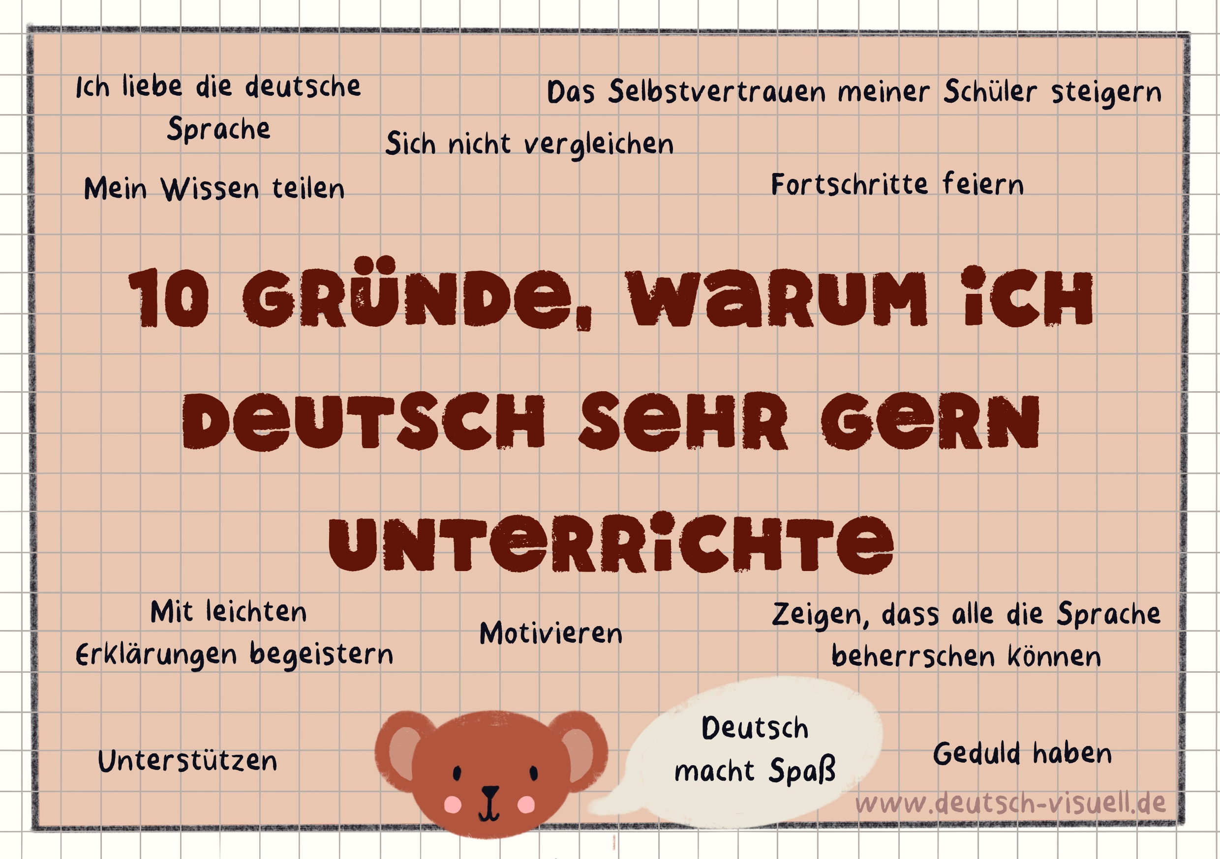 Übersicht: 10 Gründe, warum ich Deutsch gern unterrichte