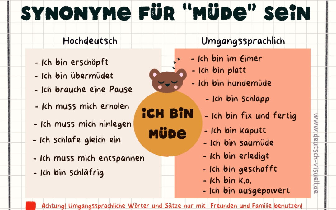 Nicht immer nur „Ich bin müde“: Die besten Synonyme mit Beispielen (+ Quiz)